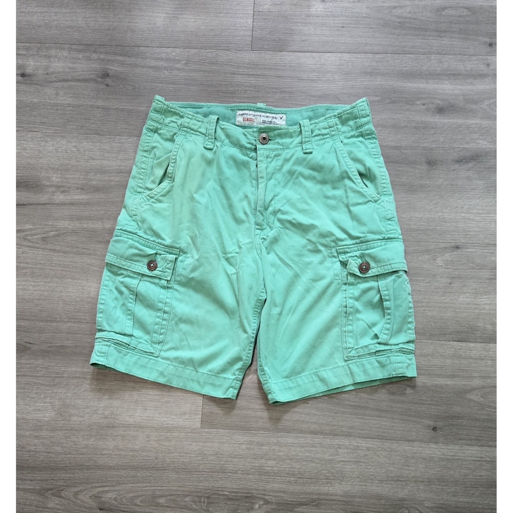 American Eagle Classic Cargo Shorts Mint Green Men's Size 33